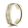 7mm 14K Yellow Gold Four Sided Center Cut Benchmark Wedding Band thumb 0