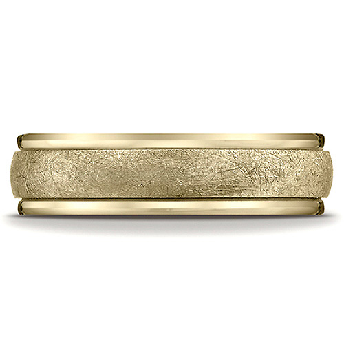14k 6mm Yellow Gold Satin Wedding Ring Slide 1