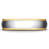 6mm 14K Two Tone Gold Edge Comfort Fit Benchmark Band thumb 0