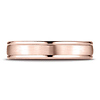 4mm 14K Rose Gold Satin Finished Benchmark Wedding Band thumb 1