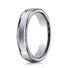 4mm 14K White Gold Satin Finished Benchmark Wedding Band thumb 0