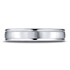 4mm 14K White Gold Satin Finished Benchmark Wedding Band thumb 1