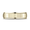 6mm 14K Yellow Gold Satin Finish High Polished Benchmark Wedding Ring thumb 1