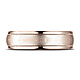6mm 14K Rose Gold Wired Finished Benchmark Wedding Band thumb 1