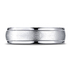 6mm 14K White Gold Wired Finished Benchmark Wedding Band thumb 1
