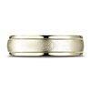 6mm 14K Yellow Gold Wired Finished Benchmark Wedding Band thumb 1