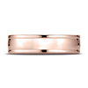 6mm 14K Rose Gold High Polish Benchmark Wedding Band thumb 1