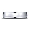 6mm 14K White Gold High Polish Benchmark Wedding Band thumb 1