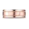 8mm 14K Rose Gold Milgrain Benchmark Wedding Ring thumb 1