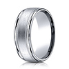 8mm 14K White Gold Milgrain Benchmark Wedding Ring thumb 0