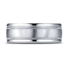 8mm 14K White Gold Milgrain Benchmark Wedding Ring thumb 1