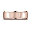 8mm 14K Rose Gold Satin Finish Benchmark Wedding Ring thumb 1