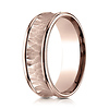 7.5mm 14K Rose Gold Hammered Concave Benchmark Wedding Band thumb 0