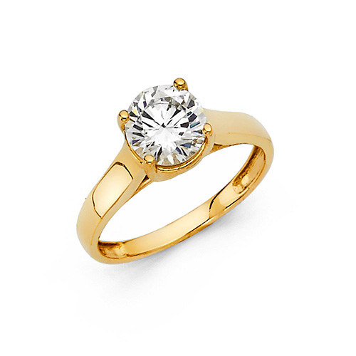 1.25-CT Round-Cut Trellis CZ Wedding Ring in 14K Yellow Gold Slide 0