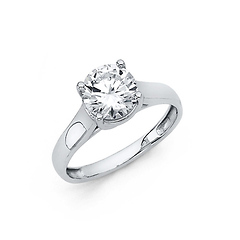 1.25-CT Round-Cut Trellis CZ Wedding Ring in 14K White Gold