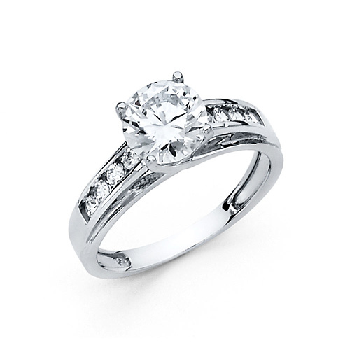 1.5-CT Trellis Cathedral-Set with Channel Side CZ Wedding Ring in 14K White Gold Slide 0