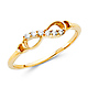 Sparkling Semi-Lined CZ Infinity Ring in  14K Yellow Gold thumb 3
