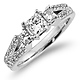 Chic 3 Stone Princess Cut Diamond Wedding Ring Set 1.0ctw thumb 3