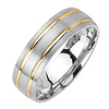 6.5mm Double Channel 14K Two Tone Gold Men's Wedding Band thumb 1