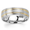 6.5mm Double Channel 14K Two Tone Gold Men's Wedding Band thumb 0