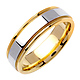 6.5mm Milgrain 14K Two Tone Gold Band thumb 1