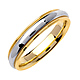 4.5mm Domed Milgrain 14K Two-Tone Gold Wedding Ring thumb 1