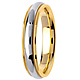 4.5mm Domed Milgrain 14K Two-Tone Gold Wedding Ring thumb 2