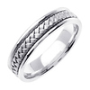 5.5mm Modern Hand-Woven Braided Wedding Band in 14K White Gold thumb 1