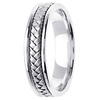 5.5mm Modern Hand-Woven Braided Wedding Band in 14K White Gold thumb 2