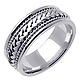 8mm Hand-Woven Rope & Braided Men's Wedding Band - 14K White Gold thumb 1