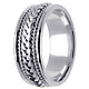 8mm Hand-Woven Rope & Braided Men's Wedding Band - 14K White Gold thumb 2