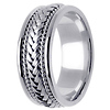 8mm Hand-Woven Rope & Braided Men's Wedding Band - 14K White Gold thumb 2