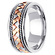 8.5mm Handmade Rope & TriGold Braided Men's Wedding Band - 14K White Gold thumb 2