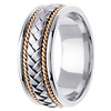 8.5mm Handmade Rope & Braided Men's Wedding Band - 14K Two-Tone Gold thumb 2