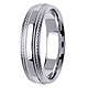 6mm Designer Edge Milgrain 14K White Gold Band thumb 2