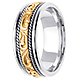 14K Two Tone Gold Ivy Carved Wedding Band thumb 2