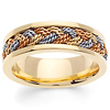 7mm TriGold Braided Rope Men's Wedding Band - 14K Yellow Gold thumb 0