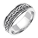 7mm Woven Cord Raised Braided Men's Wedding Band - 14K White Gold thumb 1