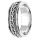 7mm Woven Cord Raised Braided Men's Wedding Band - 14K White Gold thumb 2