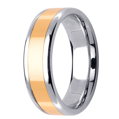 6.5mm 14K Two-Tone Gold Wedding Ring Slide 2