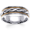 7mm 2-Strand Celtic Knot Woven Rope Men's Wedding Band - 14K Two Tone Gold thumb 0