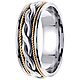 7mm 2-Strand Celtic Knot Woven Rope Men's Wedding Band - 14K Two Tone Gold thumb 2