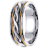 7mm 2-Strand Celtic Knot Woven Rope Men's Wedding Band - 14K Two Tone Gold thumb 2