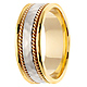 8mm Rope & Hammer Finish 14K Two Tone Gold Wedding Ring thumb 2