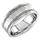 7.5mm Handmade Hammered Rope Braided Men's Wedding Band - 14K White Gold thumb 1