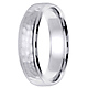 14K White Gold 6mm Milgrain Hammered Wedding Band thumb 2