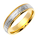 14K Two-Tone Gold Milgrain 6mm Hammered Wedding Band thumb 1