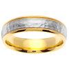 14K Two-Tone Gold Milgrain 6mm Hammered Wedding Band thumb 0