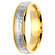 14K Two-Tone Gold Milgrain 6mm Hammered Wedding Band thumb 2