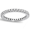 2mm Round-Cut Cubic Zirconia Eternity Ring Band in Sterling Silver (Rhodium) thumb 0